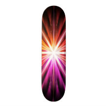 Funky Awesome Neon Psychedelic Star Fractal Custom Skate Board