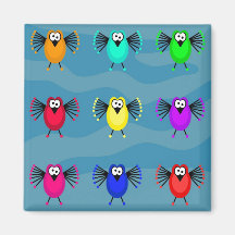 Funky Birds Fridge Magnet