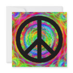 Funky Black Peace Sign invitations