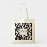 Funky Black/White Zebra Monogram Bag