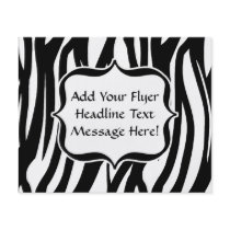 Funky Black/White Zebra Monogram Flyers