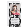 Funky Black/White Zebra Monogram Photo Cards