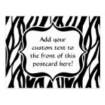 Funky Black/White Zebra Monogram Post Card
