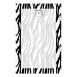 Funky Black/White Zebra Monogram Customised Stationery