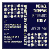 Funky Blocks Adult Birthday Party Invitation