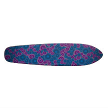 Funky Blue & Purple Retro Circles Skateboard