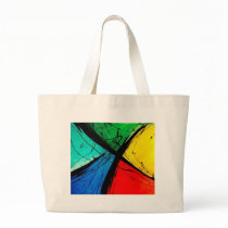 Funky Bright Abstract Art Painting Tote Bags