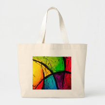 Funky Bright Abstract Art Painting Bags