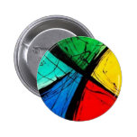 Funky Bright Abstract Art Painting Buttons
