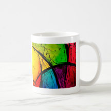 Funky Bright Abstract Art Painting Coffee Mugs