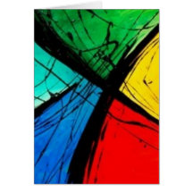 Funky Bright Abstract Art Painting Greeting Card