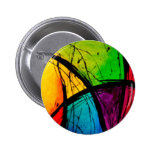 Funky Bright Abstract Art Painting Pinback Buttons