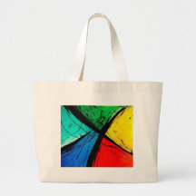 Funky Bright Abstract Art Painting Tote Bags