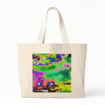 Funky Bright Abstract Pattern Tote Bags