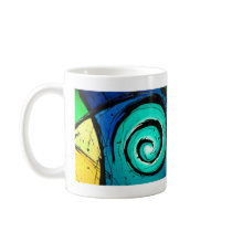 Funky Bright Swirls Abstract Art Painting Coffee Mugs