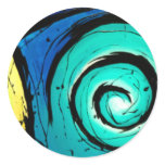 Funky Bright Swirls Abstract Art Painting stickers
