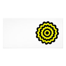 Funky bright yellow and black flower. photo cards