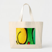 Funky Bright  Yellow & Green Abstract Art Bag