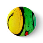Funky Bright  Yellow & Green Abstract Art buttons