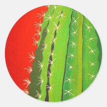 Funky Cactus Round Sticker