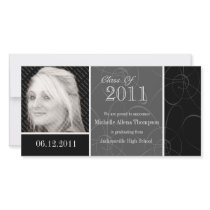 Funky Classic Black Swirls Graduation 2011 Photo C