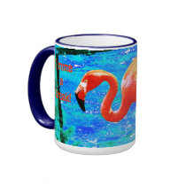 Funky flamingo cup mugs