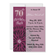 Funky Floral 70th Birthday Party Invitation