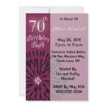 Funky Floral 70th Birthday Party Invitation
