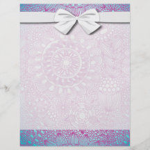 funky floral lattice pattern turquoise pink full color flyer