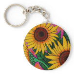 Funky Floral Sunflower Key Chain keychains
