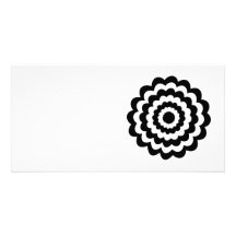 Funky Flower in Black and White. Customized Photo Card