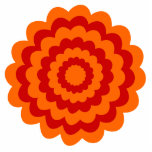 Funky Flower in Orange and Red. Acrylic Cut Outs