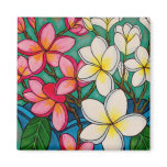Funky Frangipani Floral Magnet