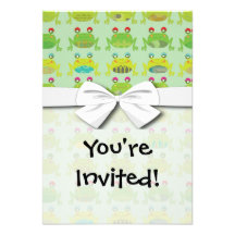 funky froggy frogs custom invites