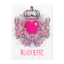 Funky Fushia Grunge Tattoo Heart Valentine's Postcards