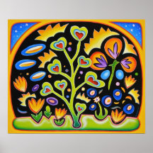 Funky Garden Painting Posters