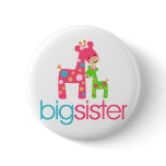 Funky Giraffe Big Sister Tshirt Pin