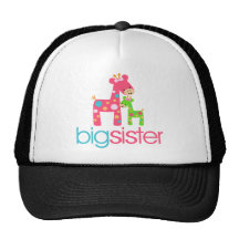 Funky Giraffe Big Sister Tshirt Mesh Hat