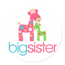 Funky Giraffe Big Sister Tshirt