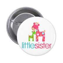 Funky Giraffe Little Sister tshirt Buttons