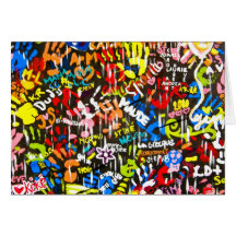 funky graffitis greeting card
