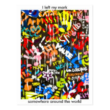 funky graffitis postcard