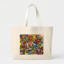 funky graffitis tote bags