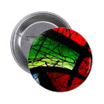 Funky Green Abstract Square Painting Pin