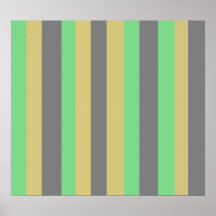 Funky green gold black stripes diagonal pattern posters