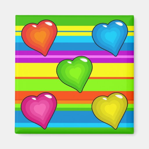 Funky Hearts Magnets