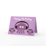 Funky Jellyfish DJ Birthday Greeting Card