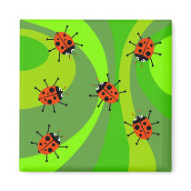 Funky Ladybugs Refrigerator Magnets
