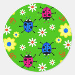 Funky Ladybugs Round Sticker