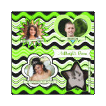 Funky Lime Green, Black, White Photo Wall Hanging canvas prints